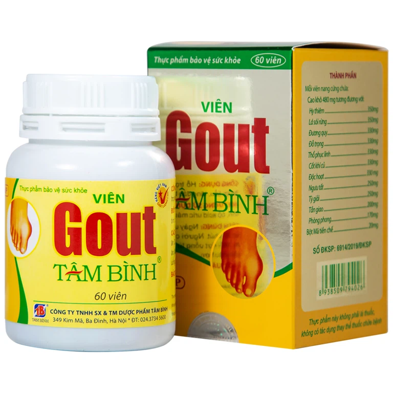 Viên uống Viên Gout Tâm Bình – Lọ 60 viên