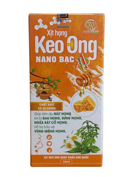 Xịt họng Keo Ong Nano bạc – Lọ 30ml
