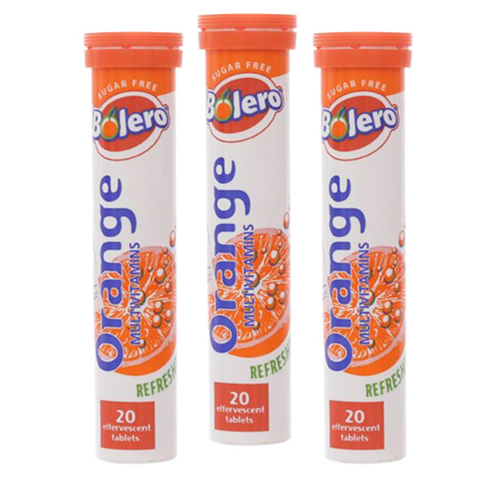 Viên sủi Bolero hương cam – Tuýp 20 viên