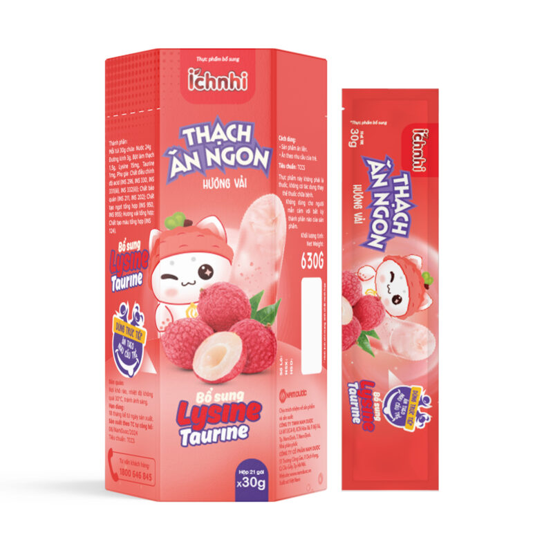 Thạch Ích nhi ăn ngon hương vải – Hộp 21 gói